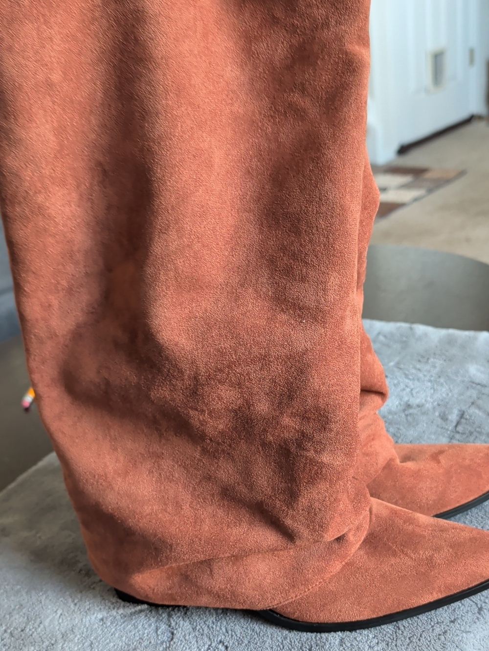 Women’s Suede Heeled Boots in Rust - Elegant Knee-High Style